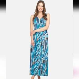 PAPILLONMarble Print Grecian Maxi Dress